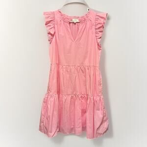 A Loves A Pink Poplin Waistless Tiered Babydoll Mini Dress Women’s Size M